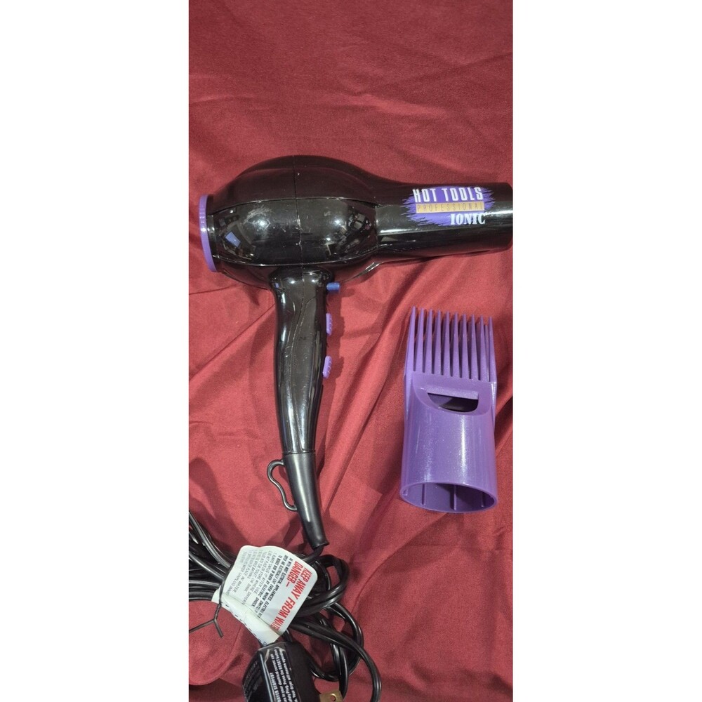 HOT TOOLS Ionic Professional Blow Dryer For Hair Styling Low Frizz Cool Shot EUC